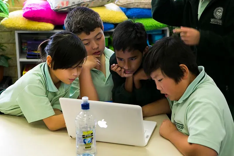 Students working collaboratively on GroupMap during a SMART goal lesson