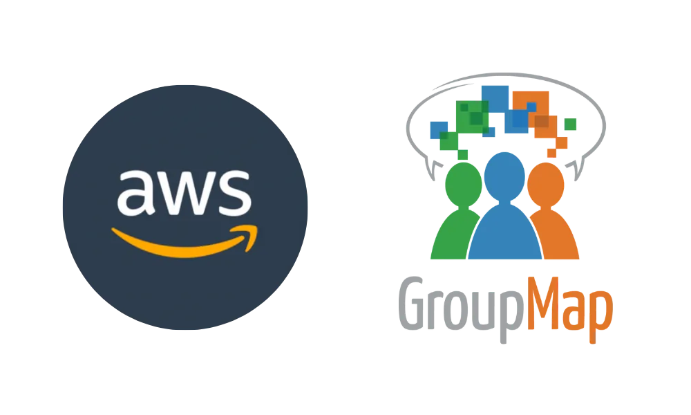 AWS logo next to the GroupMap logo