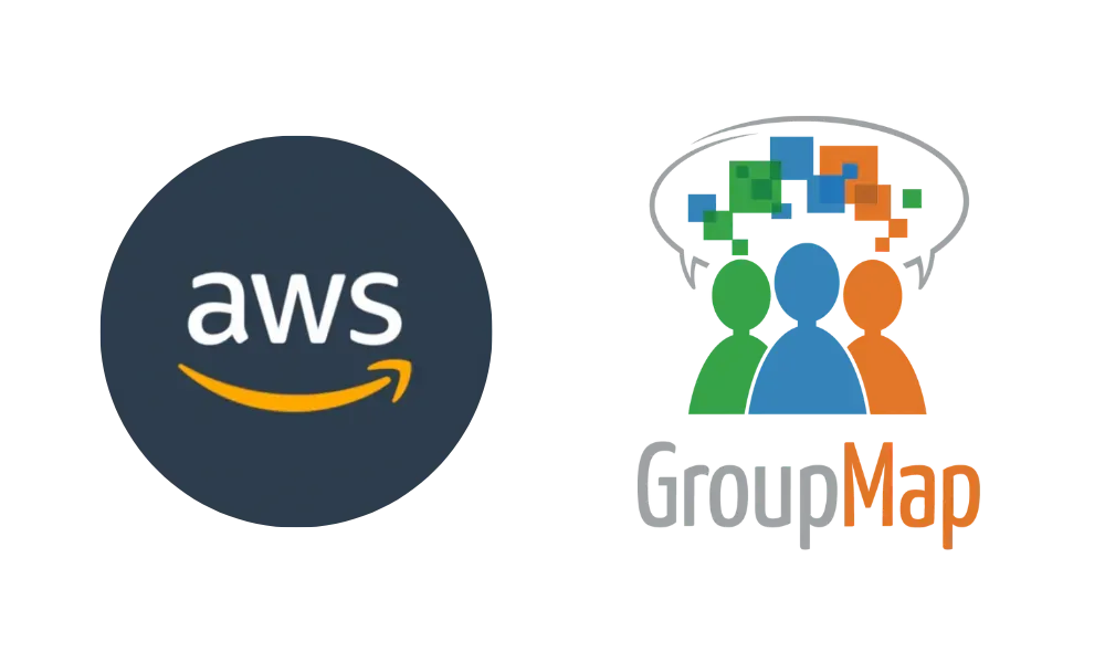 AWS logo next to the GroupMap logo