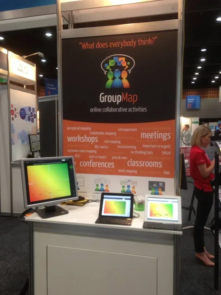 GroupMap exhibition booth at a technology conference