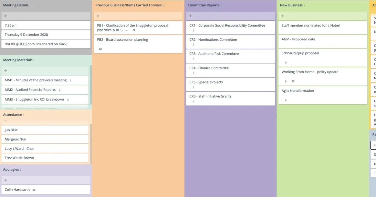 Meeting Agenda template in GroupMap
