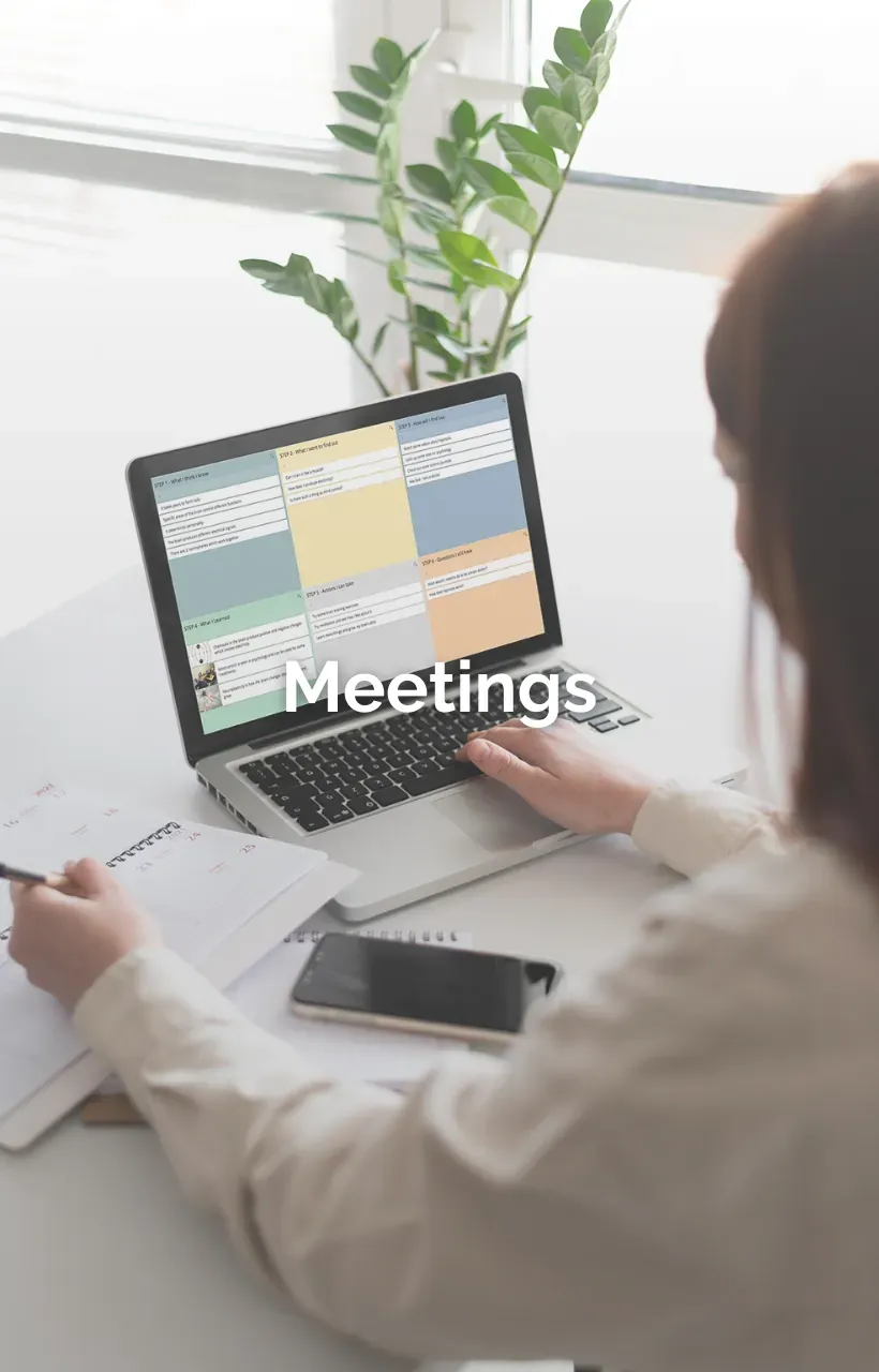 A person running a structured GroupMap activity on a laptop during a meeting.
