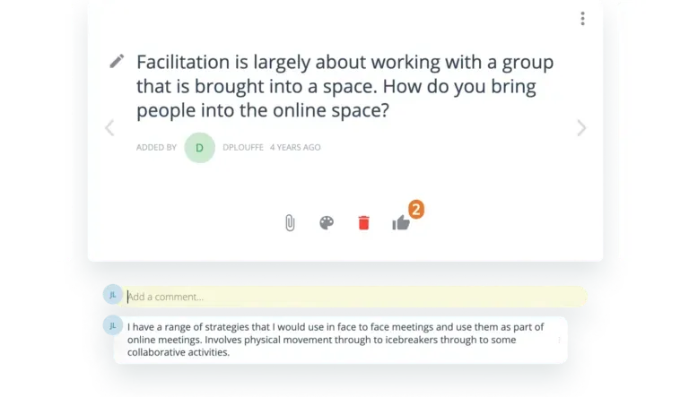 GroupMap presenting an idea for group deep dive and comments