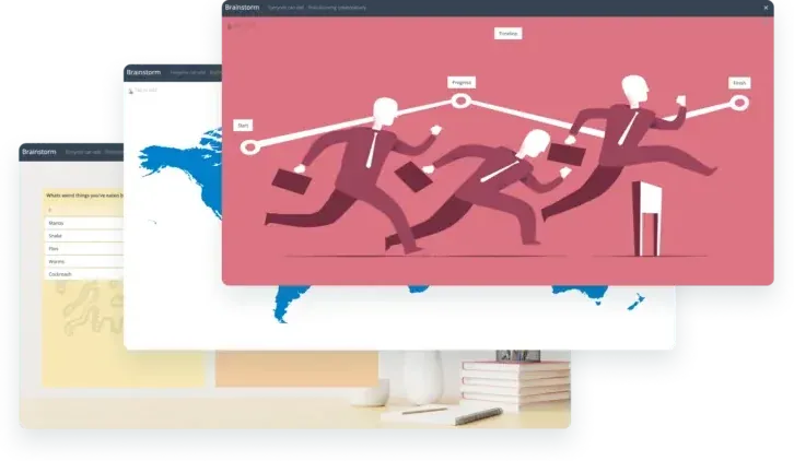 GroupMap map customized with a background, illustrations and images