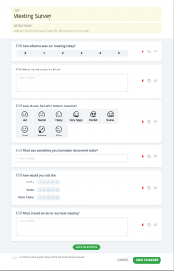 workshop metrics survey